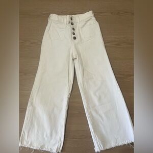 White wide leg pants
